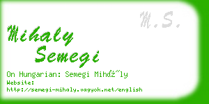 mihaly semegi business card